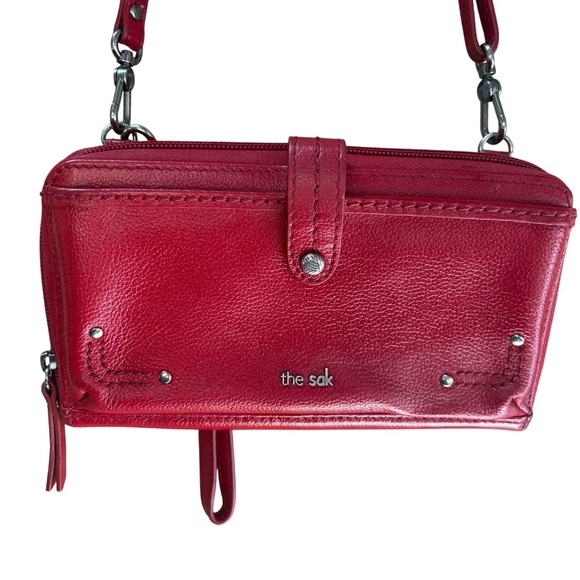 The Sak Handbags - The Sak Iris Smartphone Clutch Wristlet‎ Red Leather Classic Crossbody Purse
